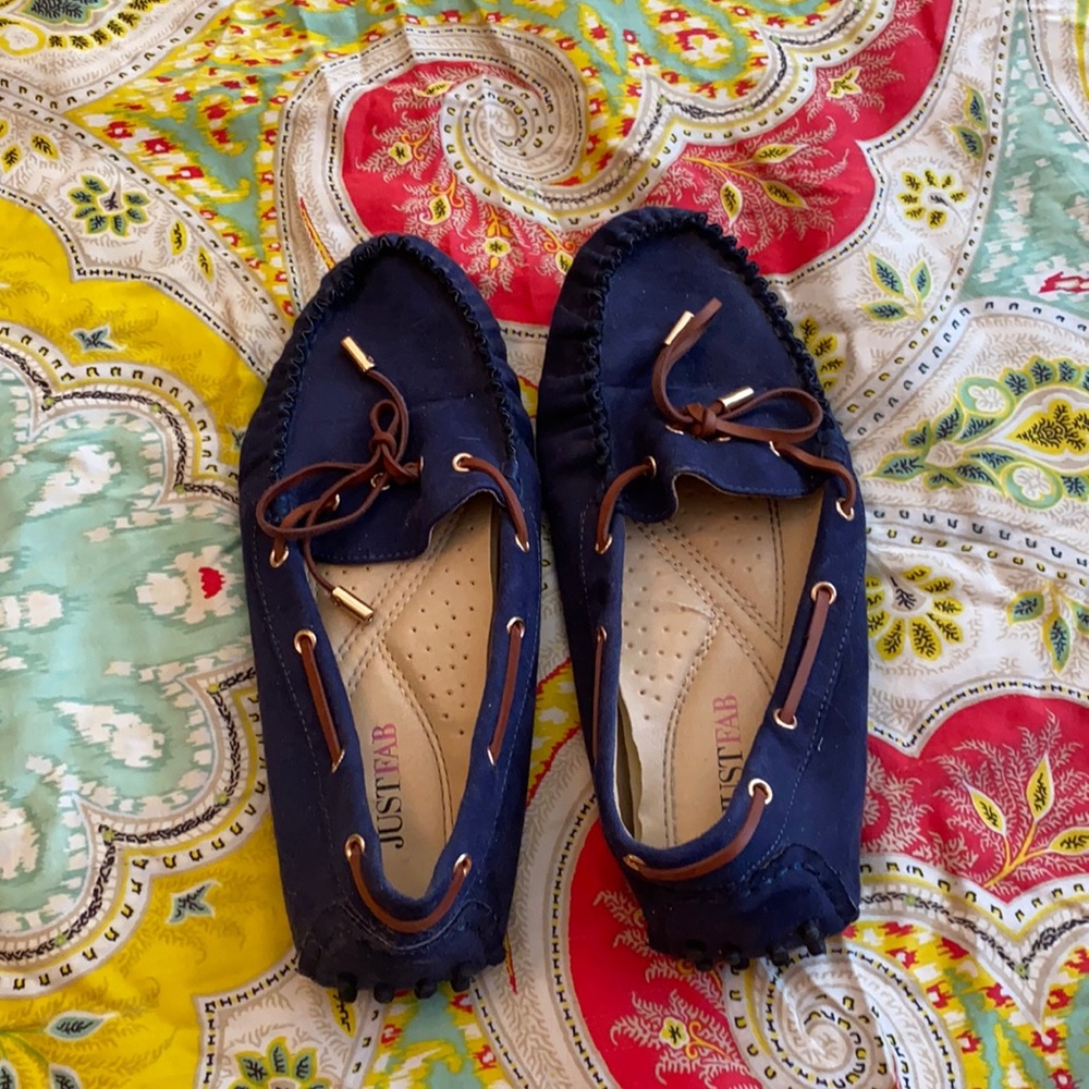 Navy moccasins